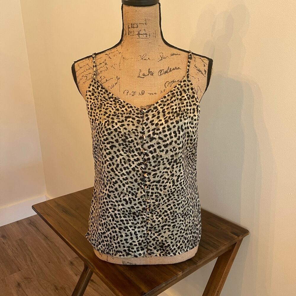 Cupcakes & Cashmere Leopard Print Tank Top Size XS